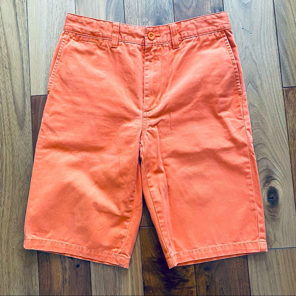 Class Club Boys Orange Shorts Size 12 Flat Front Adjustable Waist